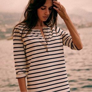 Sézane Tyra Dress - NWoT - size M - Navy blue and white